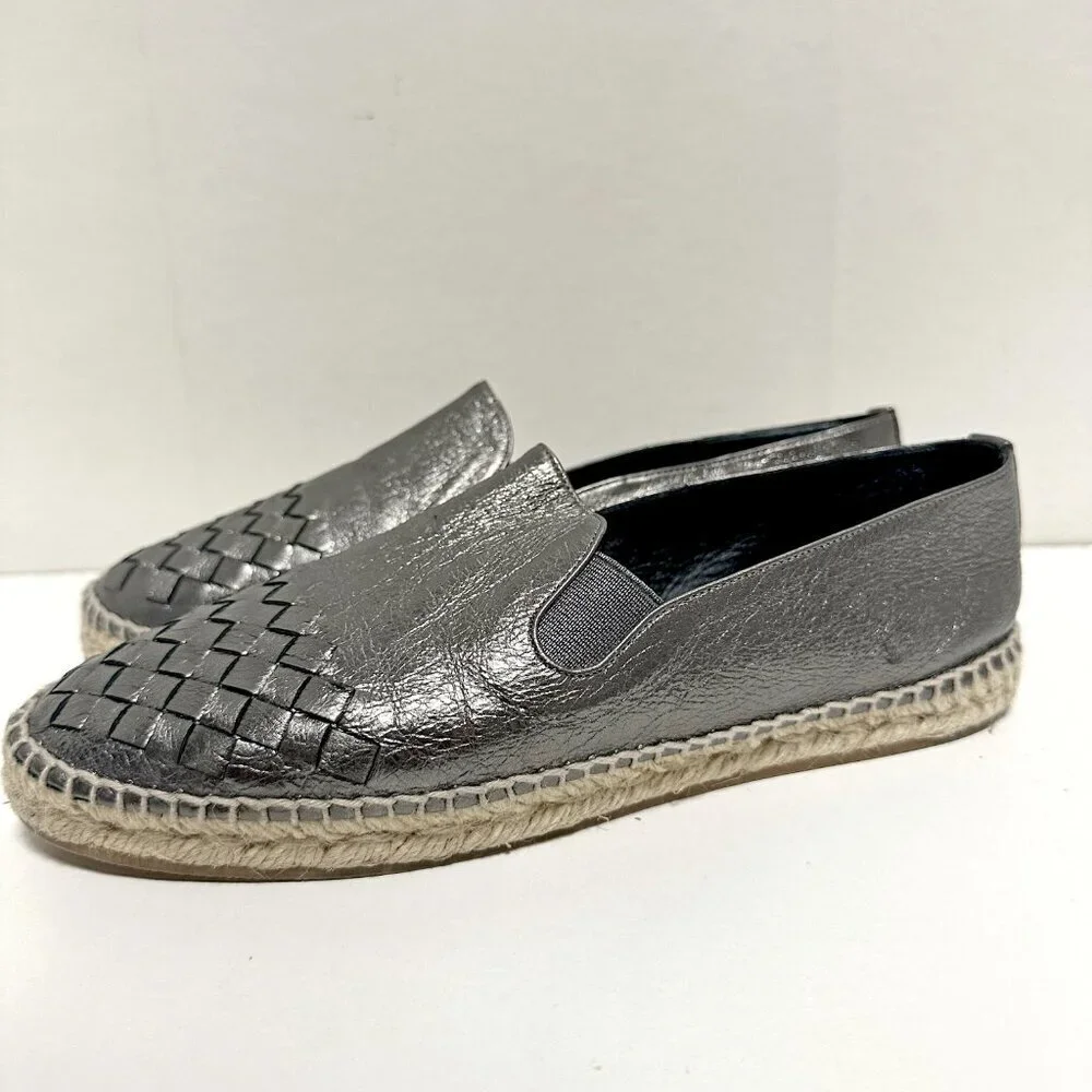 Bottega Veneta Gala Metallic Leather Espadrilles